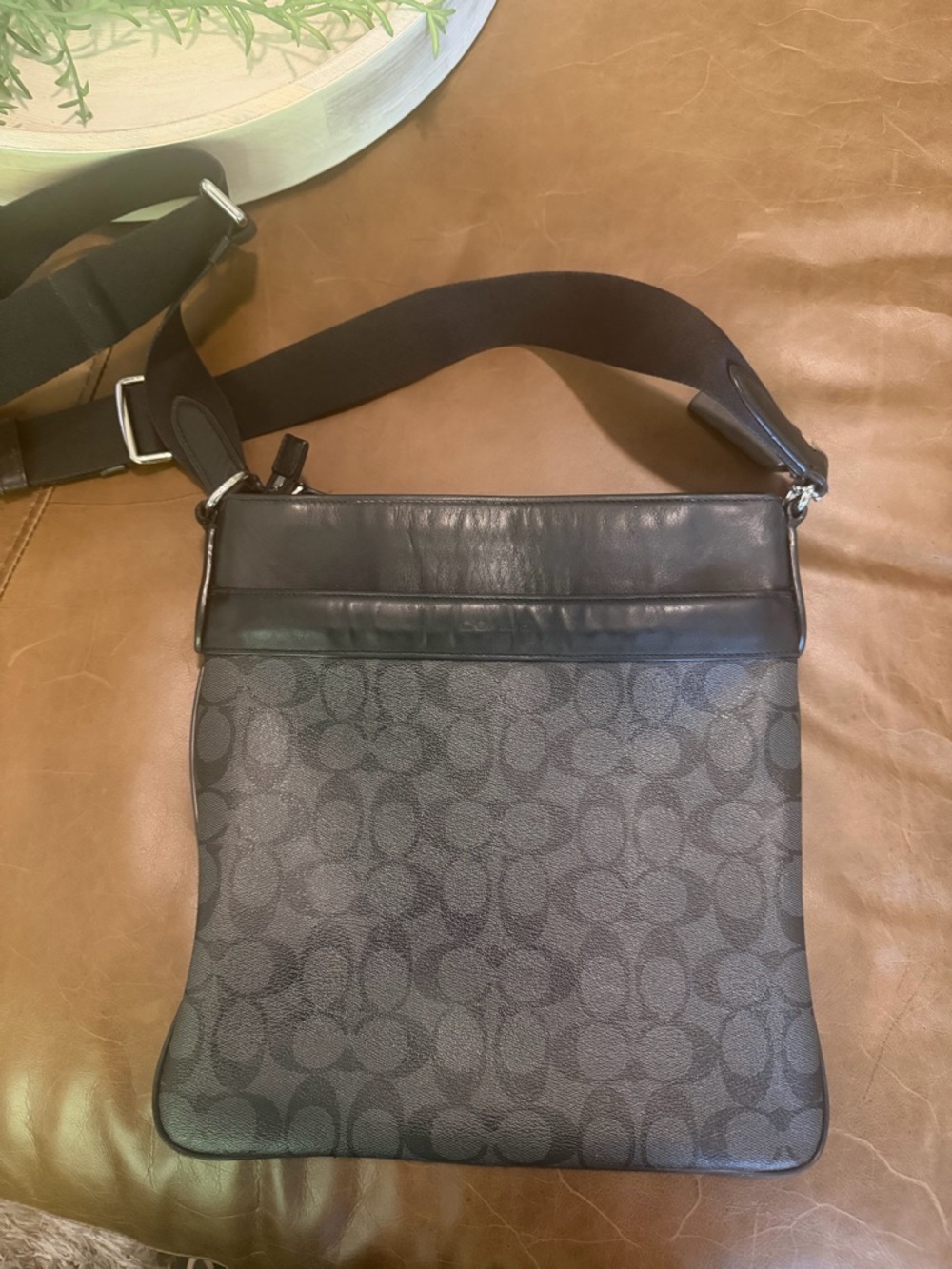Coach Black/Charcoal Signature Crossbody Bag